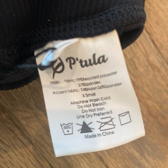 NWT P’tula x HB High Waisted Ribbed Detail Black Seamless Leggings Size XS 🖤 - Picture 10 of 13